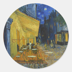 Sticker Rond Café Terrasse en soirée   Vincent van Gogh