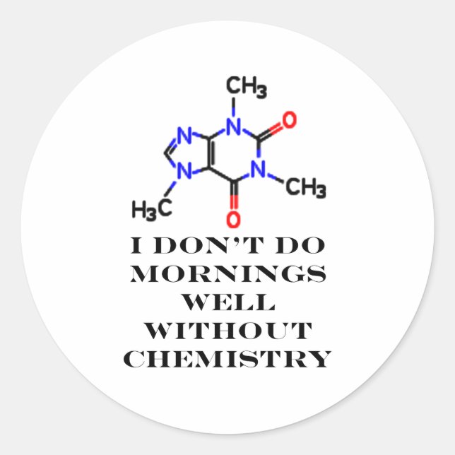 Sticker Rond Caféine Matin Noir Le MUSÉE Zazzle Cadeaux (Devant)