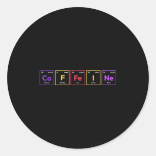Sticker Rond Caféine Molécule Café Formule chimique Chemisier