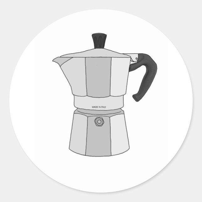 Sticker Rond Cafetière Moka (Devant)