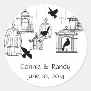 Sticker Rond Cages à oiseaux du Pays Noir