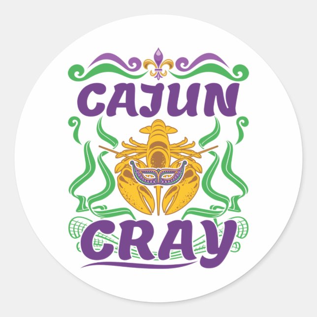 Sticker Rond Cajun Cray Crawfish Boil Louisiane Nouvelle-Orléan (Devant)