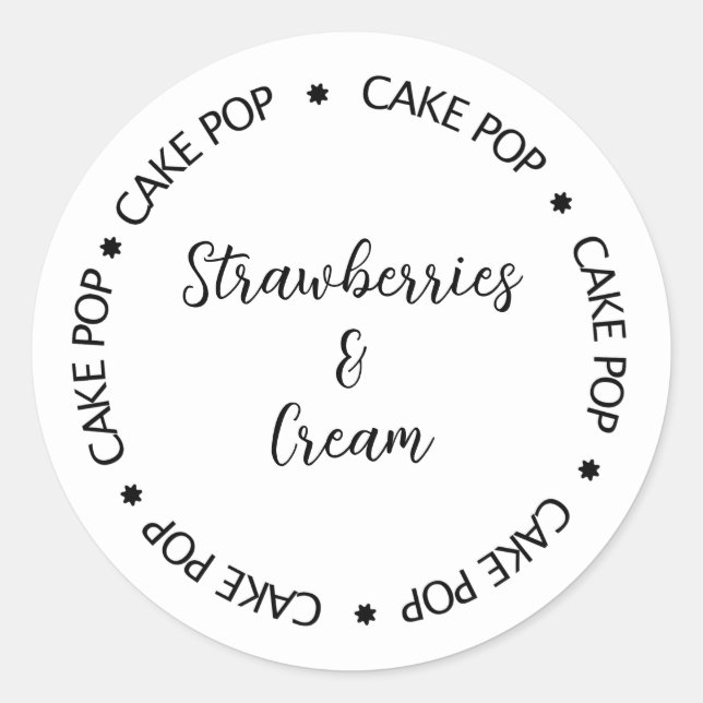 Sticker Rond Cake pop Flavor Étiquette, Personnalisé cake pops (Devant)