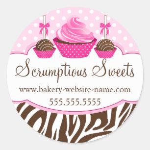 Sticker Rond Cake Pops Cupcake Boulangerie Coffret Cachets