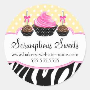 Sticker Rond Cake Pops Cupcake Boulangerie Coffret Cachets