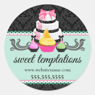 Sticker Rond Cake Pops Cupcake Cake Bakery Box Seaux