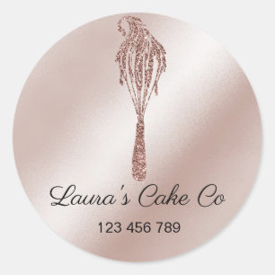Sticker Rond Cakes Sweets Cupcake Accueil Boulangerie Girly Aqu