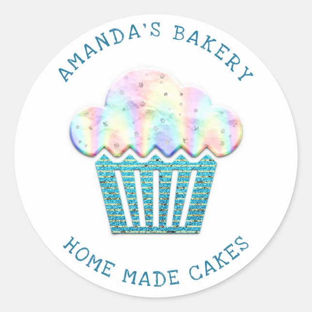Sticker Rond Cakes Sweets Cupcake Accueil Vegan Bakery Parties  (Devant)