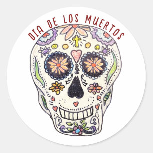 Sticker Rond Calavera Jour Des Morts