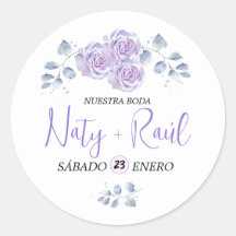 Calcomanía Floral en Tonos Lilas
