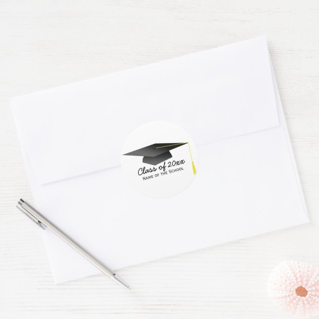Sticker Rond Calcomanía - Graduación - Personalizada (Enveloppe)