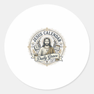 Sticker Rond Calendrier Jésus Grâce quotidienne Calendrier Jésu
