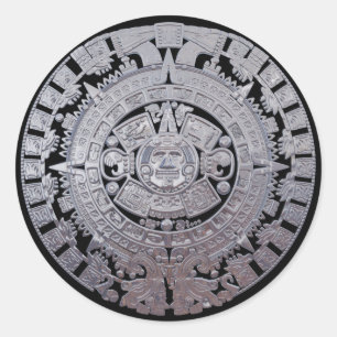 Sticker Rond Calendrier maya aztèque moderne