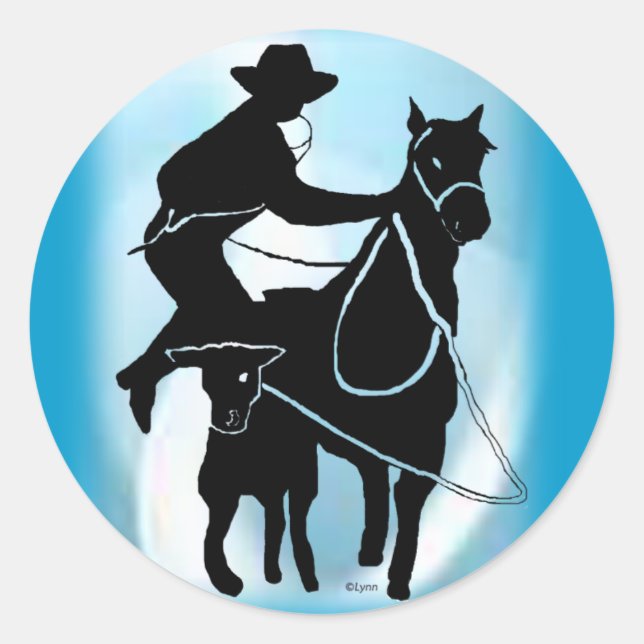 Sticker Rond Calf Roper 302 (Devant)