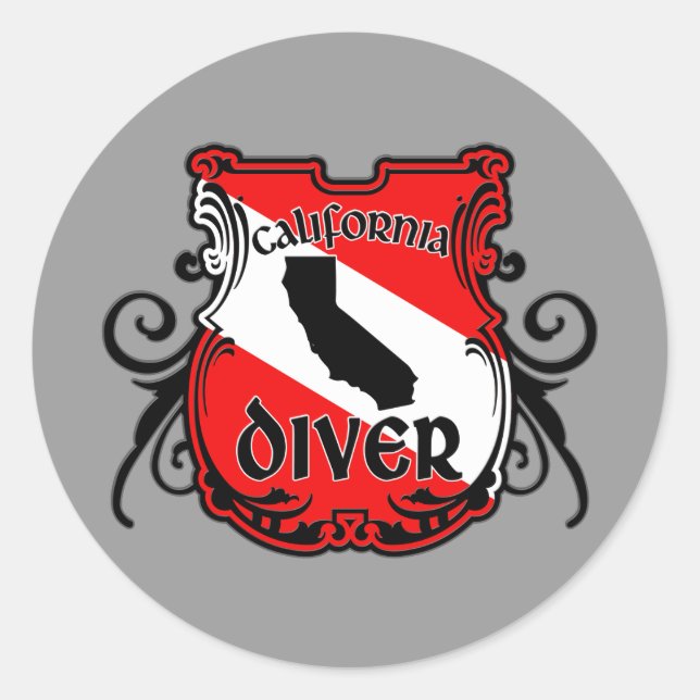 Sticker Rond California Diver (Devant)