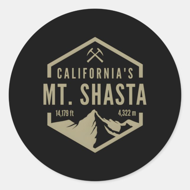 Sticker Rond Californie Mt Shasta (Devant)