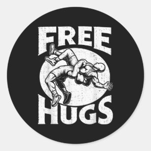 Sticker Rond Câlins Humour de lutte drôle Lutteur Lutte Hommes