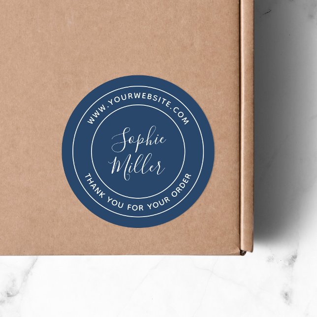 Sticker Rond Calligraphie couleur modifiable Ajouter Nom de mar (Créateur téléchargé)