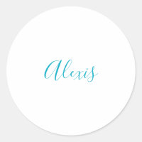 Calligraphie de nom Script Plain Simple Blanc Bleu