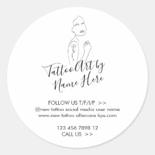 Sticker Rond calligraphie de style ART de tatouage moderne