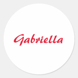 Sticker Rond Calligraphie Élégant Rouge Blanc Plaine Nom simple