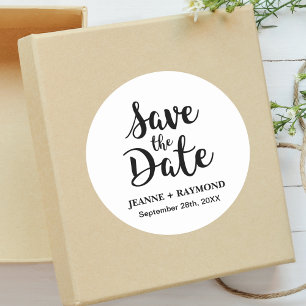 Sticker Rond Calligraphie élégante Mariage personnalisé Enregis