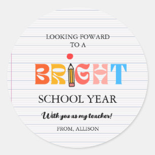 Sticker Rond Calligraphie élégante retour à l'école Cadeau ense