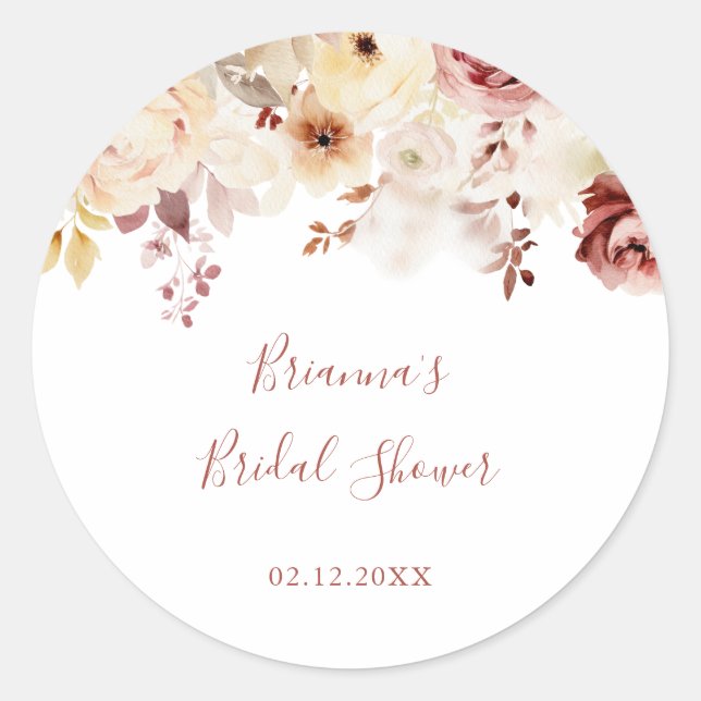 Sticker Rond Calligraphie Fête des mariées florale gracieuse Fa (Devant)