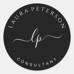 Sticker Rond Calligraphie manuscrite simple et élégante