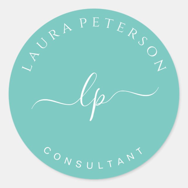 Sticker Rond Calligraphie manuscrite simple et élégante (Devant)