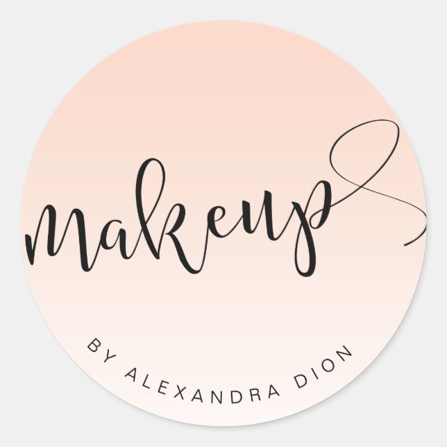 Sticker Rond Calligraphie manuscrite simple rose vif (Devant)