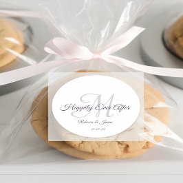 Sticker Rond Calligraphie Monogramme Heureux Jamais Après Maria