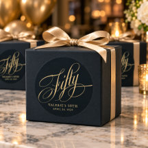 Calligraphie personnalisée noir or pour 50e annive