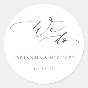 Sticker Rond Calligraphie simple et élégante Nous faisons Maria