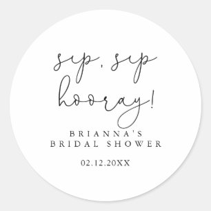 Sticker Rond Calligraphie simple Sip Sip Hooray Fête des mariée