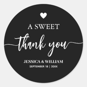 Sticker Rond calligraphie un Merci doux faveur de mariage