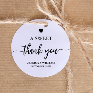 Sticker Rond calligraphie un Merci doux faveur de mariage
