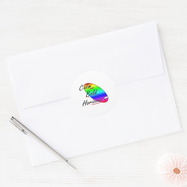 Sticker Rond Calme et audacieux surf (Enveloppe)