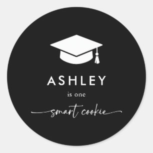 Sticker Rond Calotte de remise de diplôme One Smart Cookie Fave