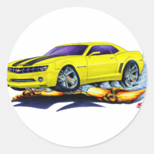 Sticker Rond Camaro Jaune-Noir 2010