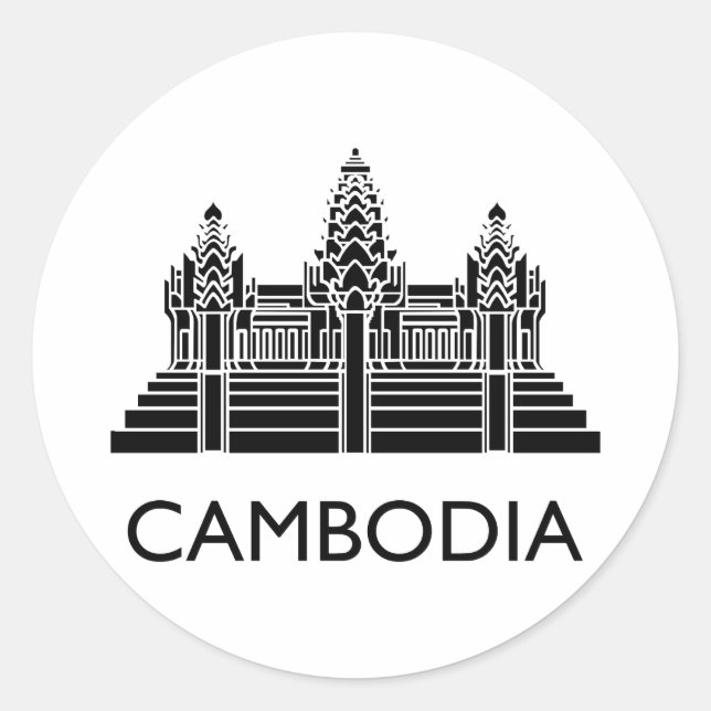 Sticker Rond Cambodge Angkor Vat (Devant)