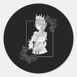 Sticker Rond Cambodge Khmer traditionnelle danse Apsara