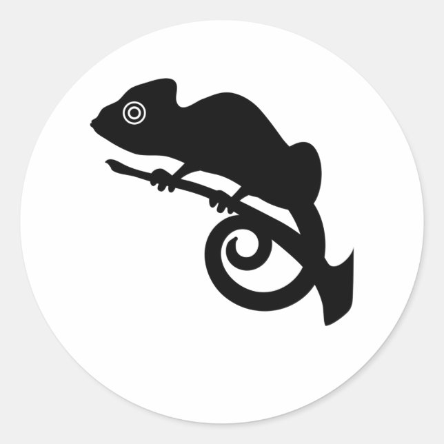 Sticker Rond Camelion Lizard Gecko Amphibian Animal Jungle Cade (Devant)