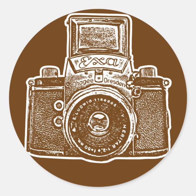 Sticker Rond Caméra de l'Est de l'Allemagne II - Brown (Devant)