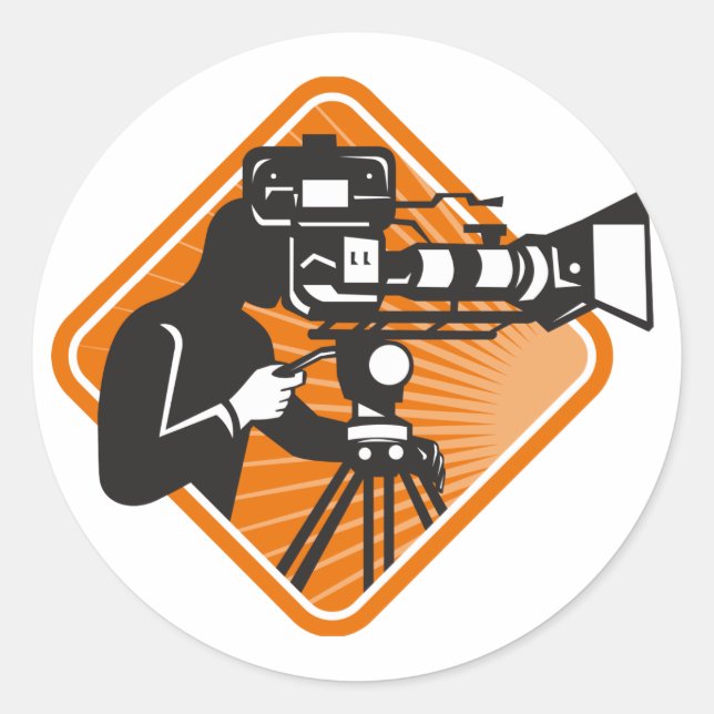Sticker Rond caméra de tournage (Devant)