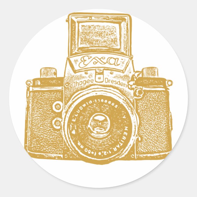 Sticker Rond Caméra est-allemande - Caramel Brown (Devant)