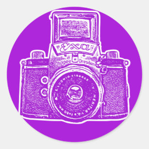 Sticker Rond Caméra Est-Allemande II - Violet