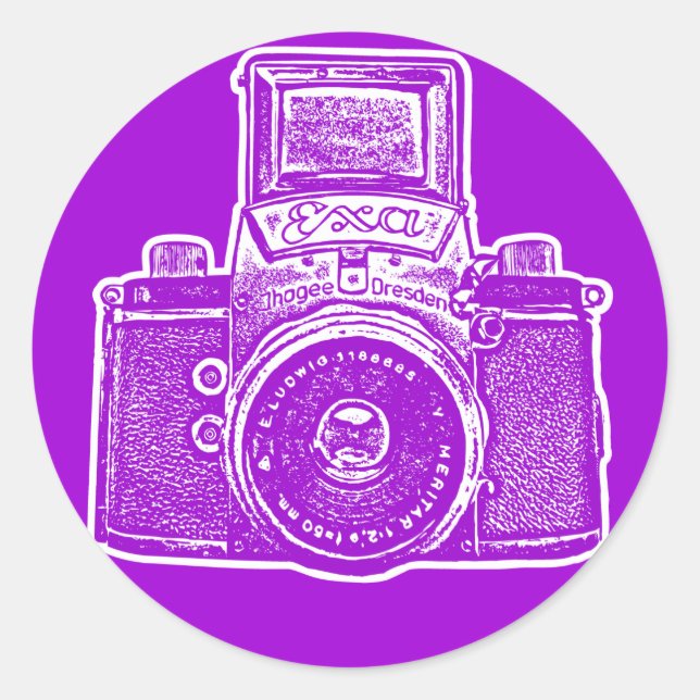 Sticker Rond Caméra Est-Allemande II - Violet (Devant)