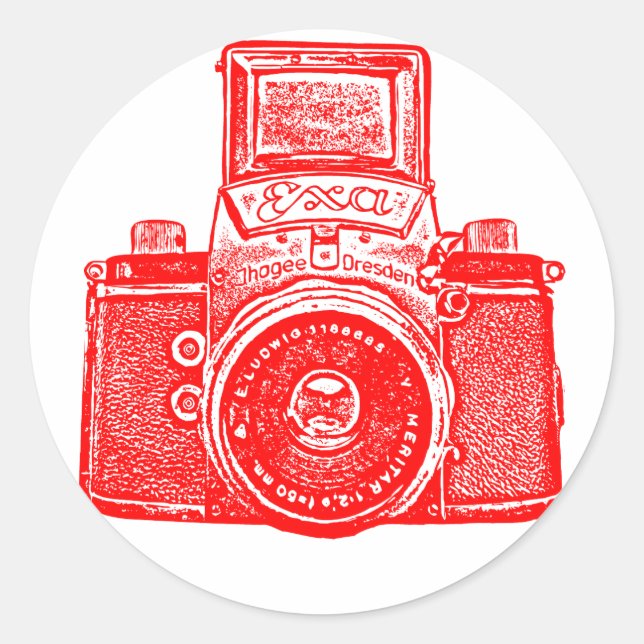 Sticker Rond Caméra est-allemande - Rouge (Devant)