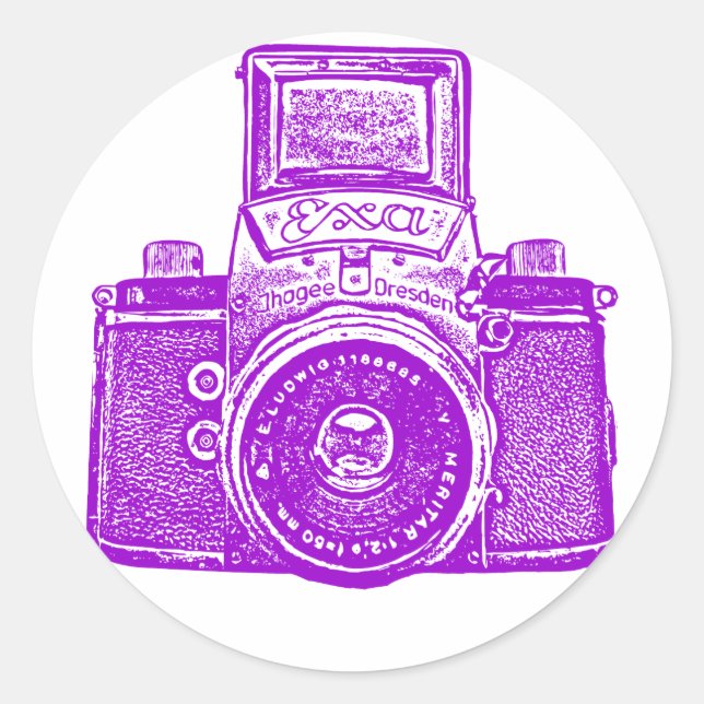 Sticker Rond Caméra est-allemande - violet (Devant)